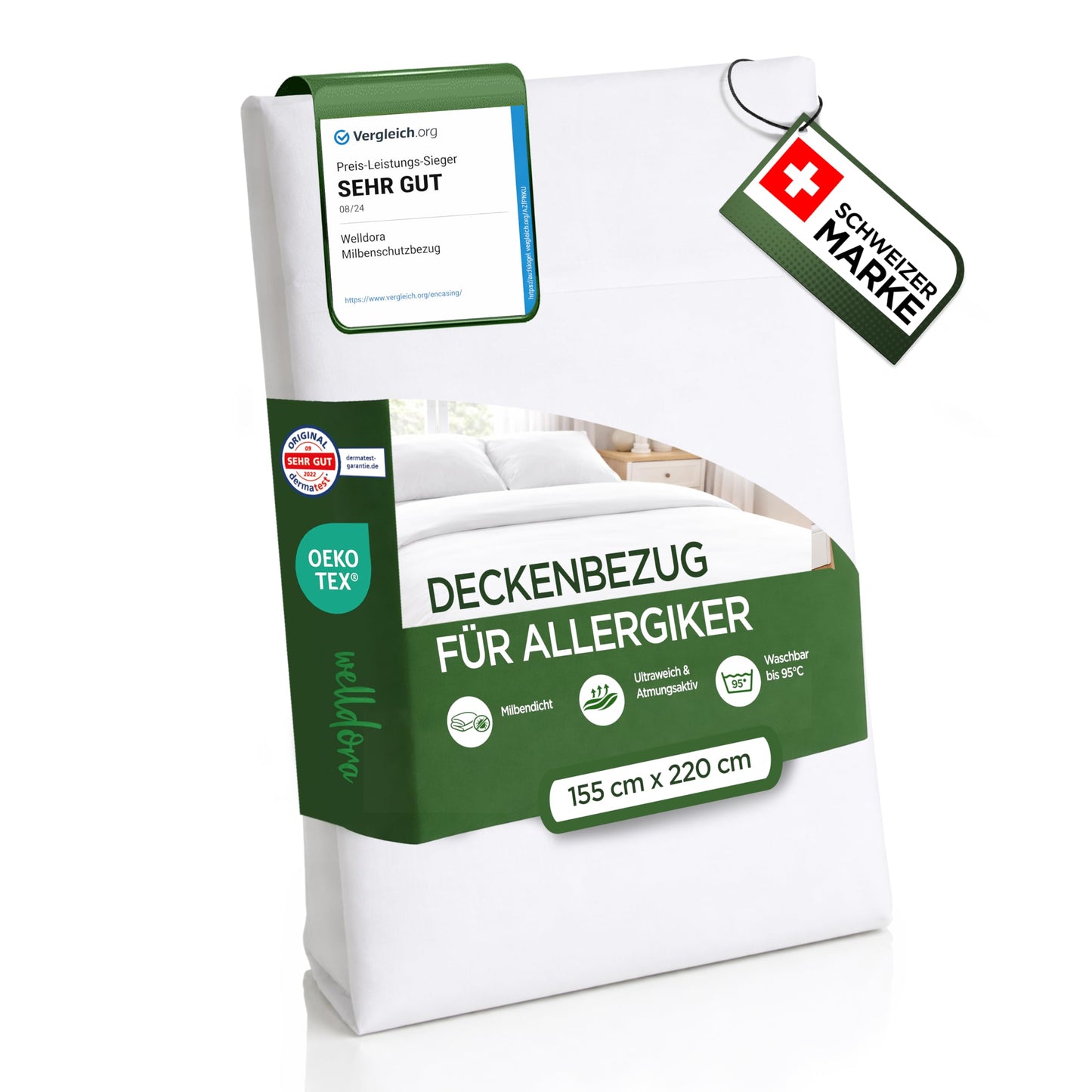 Milbju pārvalks segai Welldora, 155x220, Premium encasing, alerģiskiem cilvēkiem