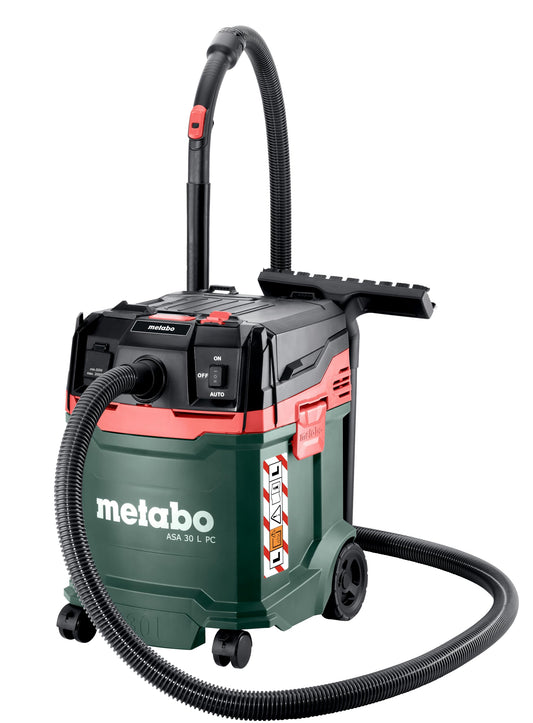 Metabo ASA 30 L PC - universālais mitrā/sausā putekļsūcējs ar integrētu filtra tīrīšanu, 5,5 m kabeļa garums