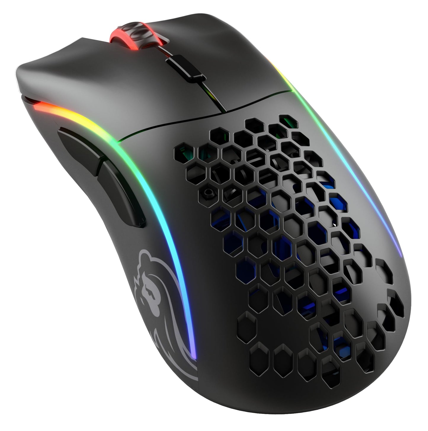 Glorious Gaming Model D - Īpaši viegla 69 g, 2,4 GHz bezvadu, RGB apgaismojums, BAMF sensors, ergonomiska, 6 pogas, matēti melna