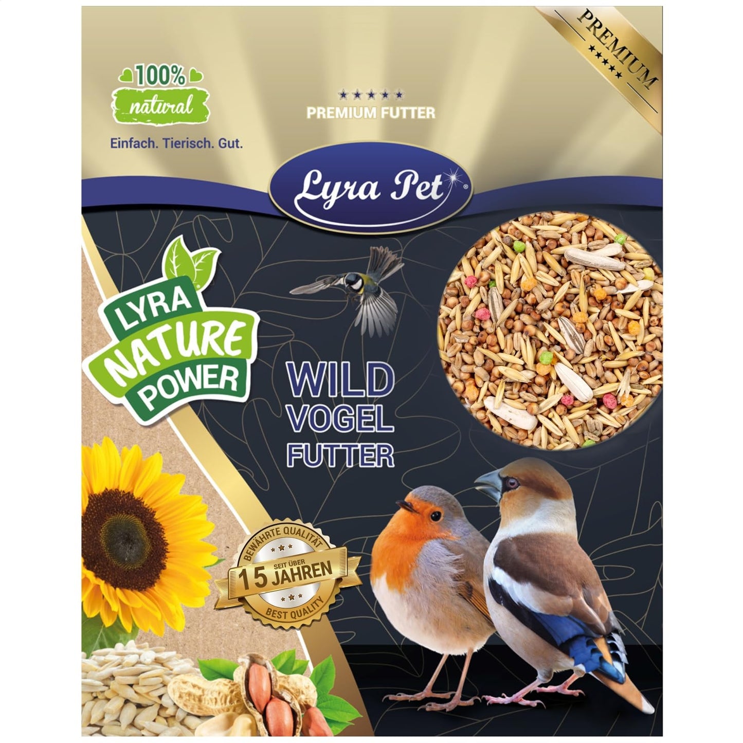 Lyra Pet® 25 kg izkaisāmais putnu barības maisījums savvaļas putniem