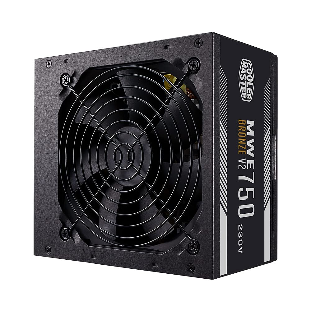 Cooler Master MWE 750 Bronze 230V V2 - 80 PLUS Bronze, HDB fan, DC-DC + LLC design, non-modular power supply for PCs