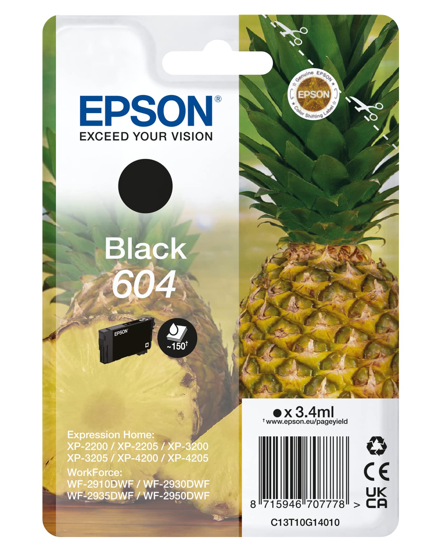 Epson tinte/604 603 jūraszvaigzne 3,4 ml BK SEC - Black ink cartridge for vibrant prints and reliable performance.