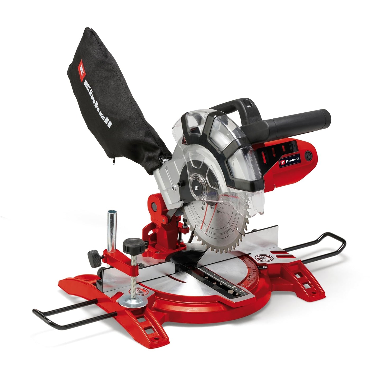 Einhell TC-MS 2112 - 1,600 W miter saw with high-quality HM blade, 5,000 RPM, and adjustable 45° rotating table.
