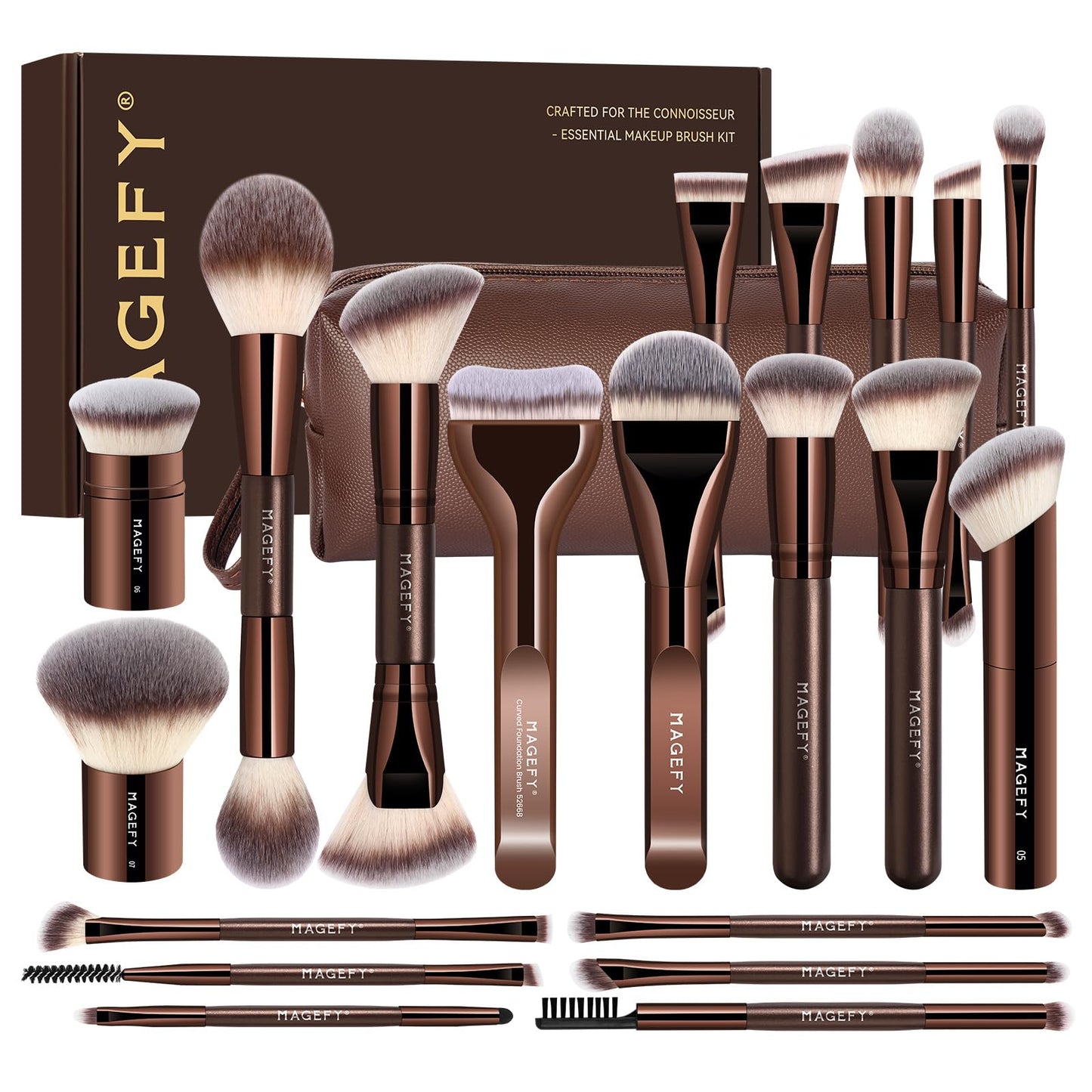 Jessup T498 komplekts sejas un acu make-up veidošanai ar tonālā krēma un konturēšanas otām