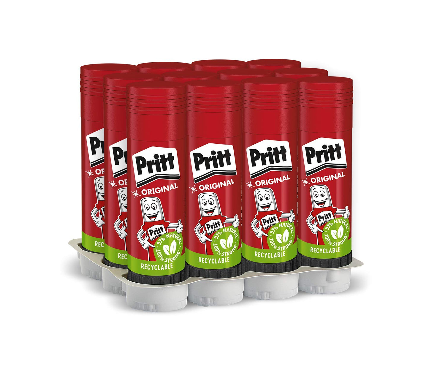 Līmes zīmulis Pritt 12 x 22 g, droša un uzticama bērnu līme, radošo darbu līme ar spēcīgu saķeri skolai un birojam, 12 stienīši x 22 g