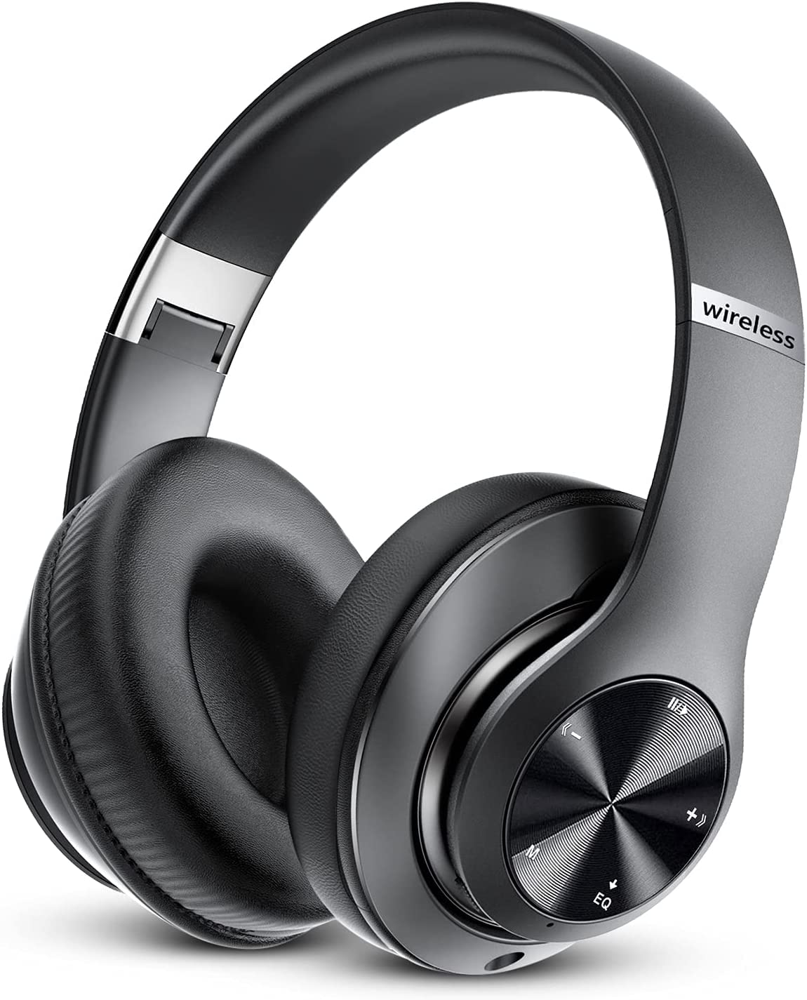 Bluetooth austiņas virs auss - 60 stundu atskaņošana, 6 EQ režīmi, HiFi mikrofons, USB C, Bluetooth 5.0, sportam un ceļošanai.