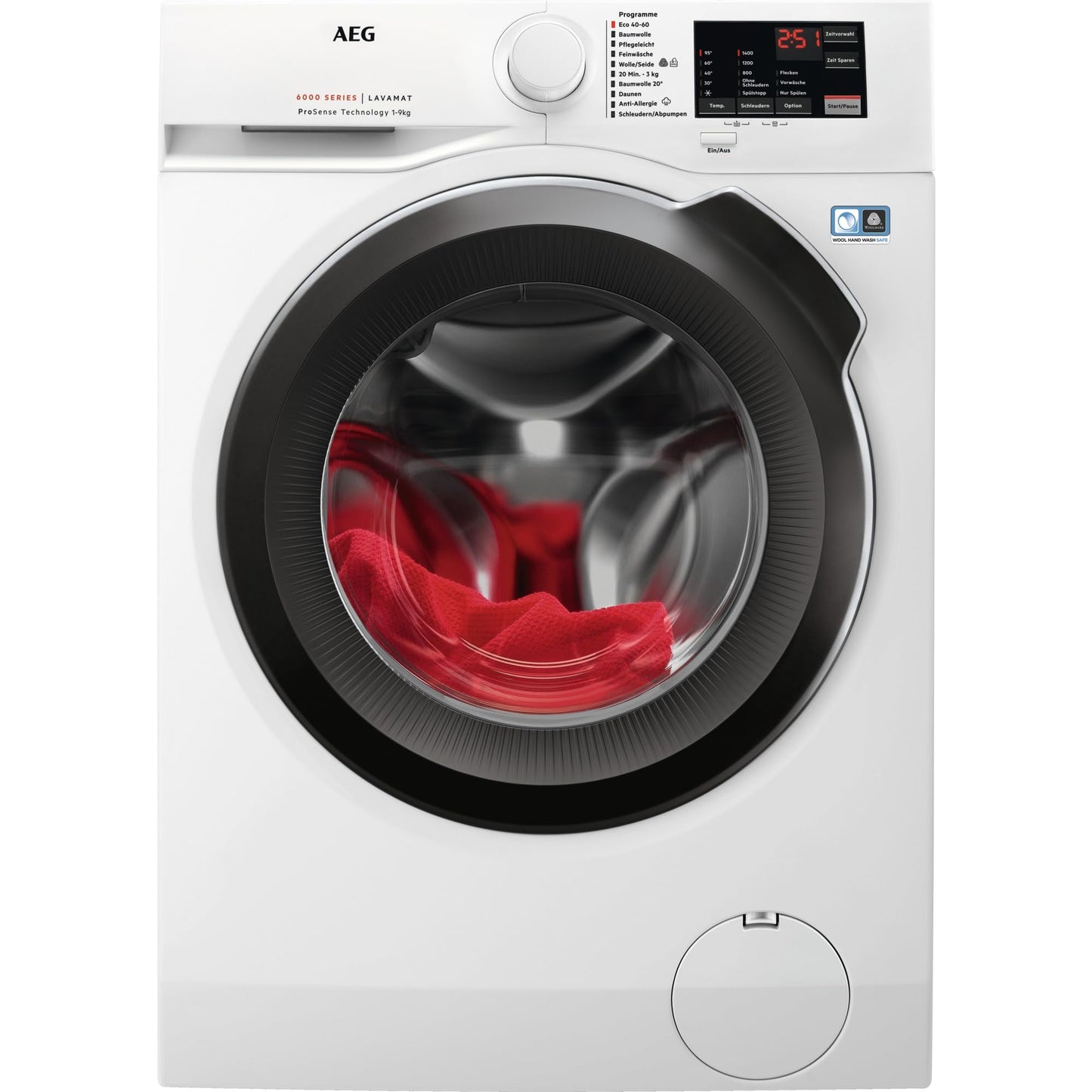 AEG 6000 sērijas veļas mašīna 9 kg, ProSense svara automātika, L6AMZ49FL