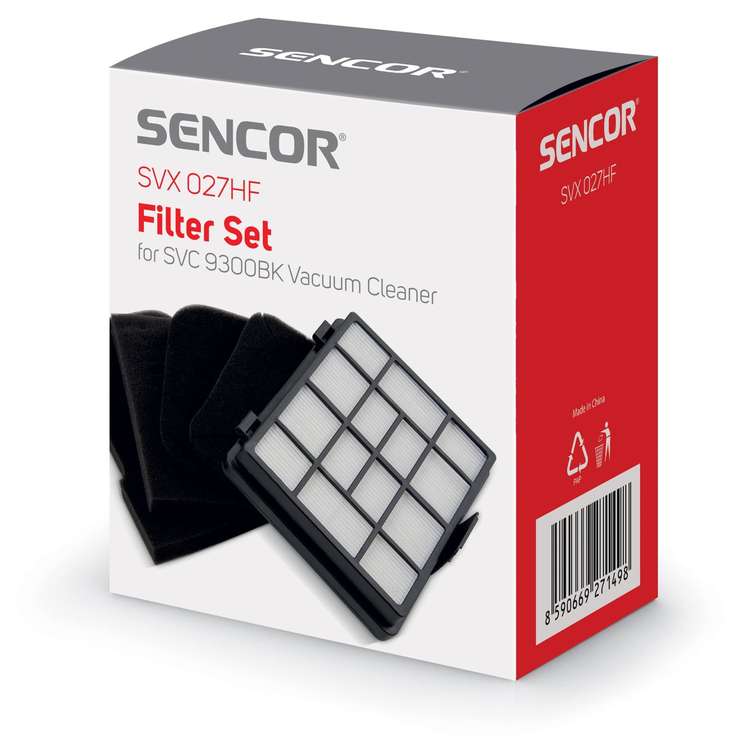 SENCOR 6075824 Vacuum Cleaner - HEPA filter, 600W power, 4L capacity, 59dB noise level, sleek black design
