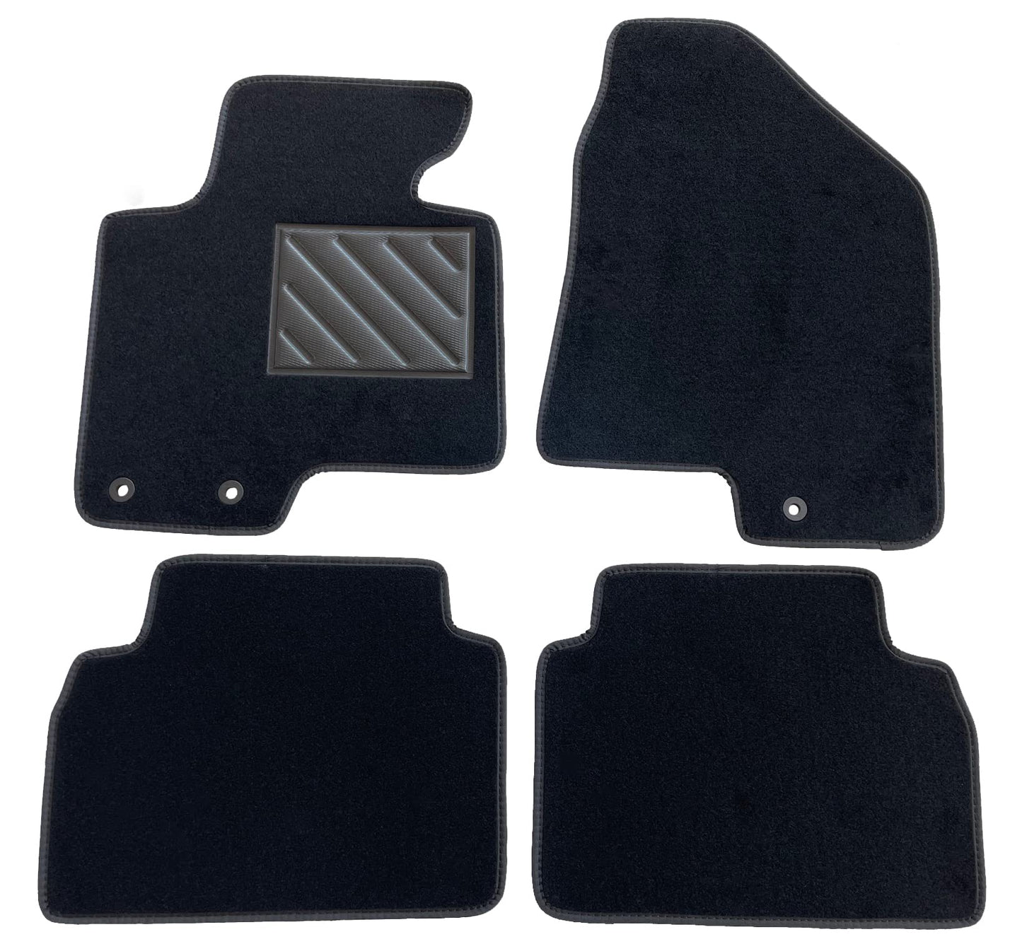 Paklājiņi Kia Sportage III no 2009. līdz 2015. gadam, precīzi pielāgoti, neslīdoši, papēža aizsargi no pastiprināta gumijas.