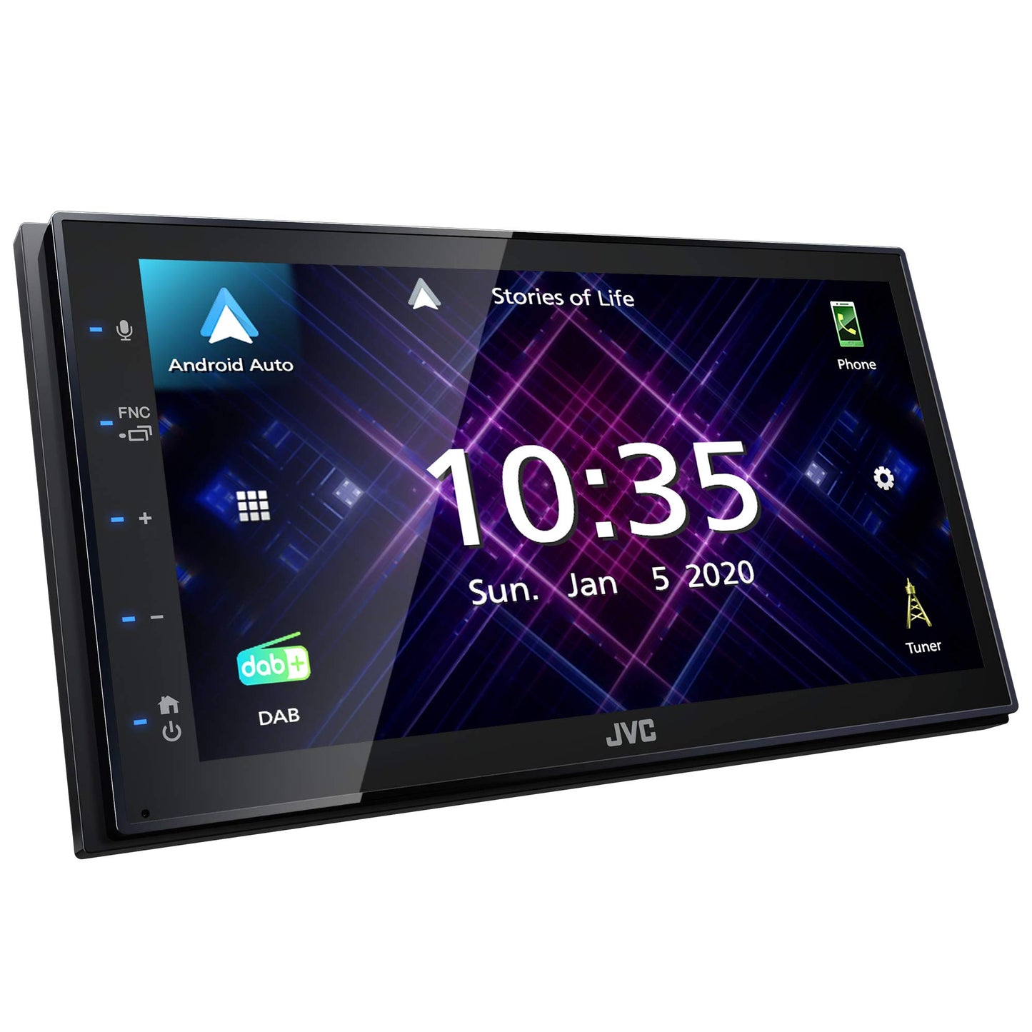 JVC KW-M565DBT - bez diska, Apple CarPlay, Android Auto, 17,3 cm kapacitatīvais skārienekrāns, DAB+/FM, USB spoguļošana Android, Bluetooth brīvroku sistēma, skaņas procesors, 4 x 50 W, melns