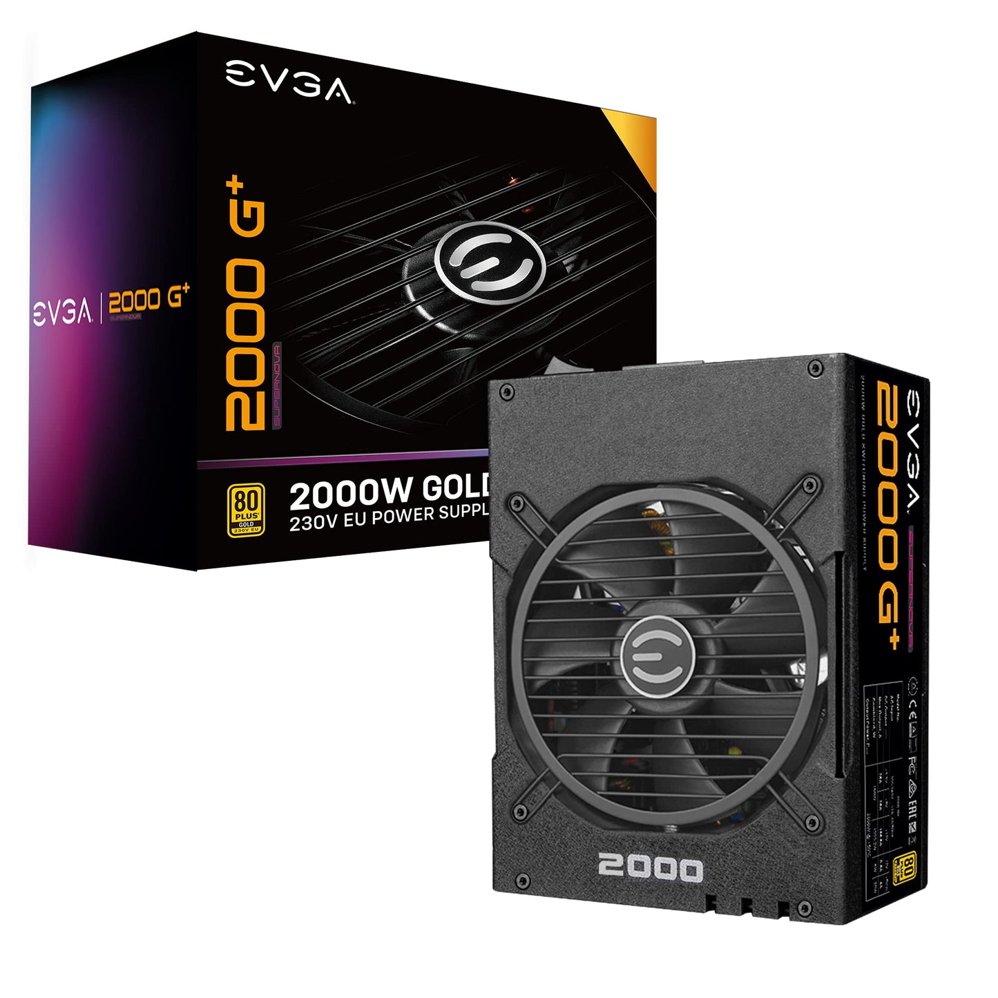 EVGA 2000 G+ Power Supply - 80+ Gold, 2000W, fully modular, 10-year warranty, model 220-GP-2000-X3