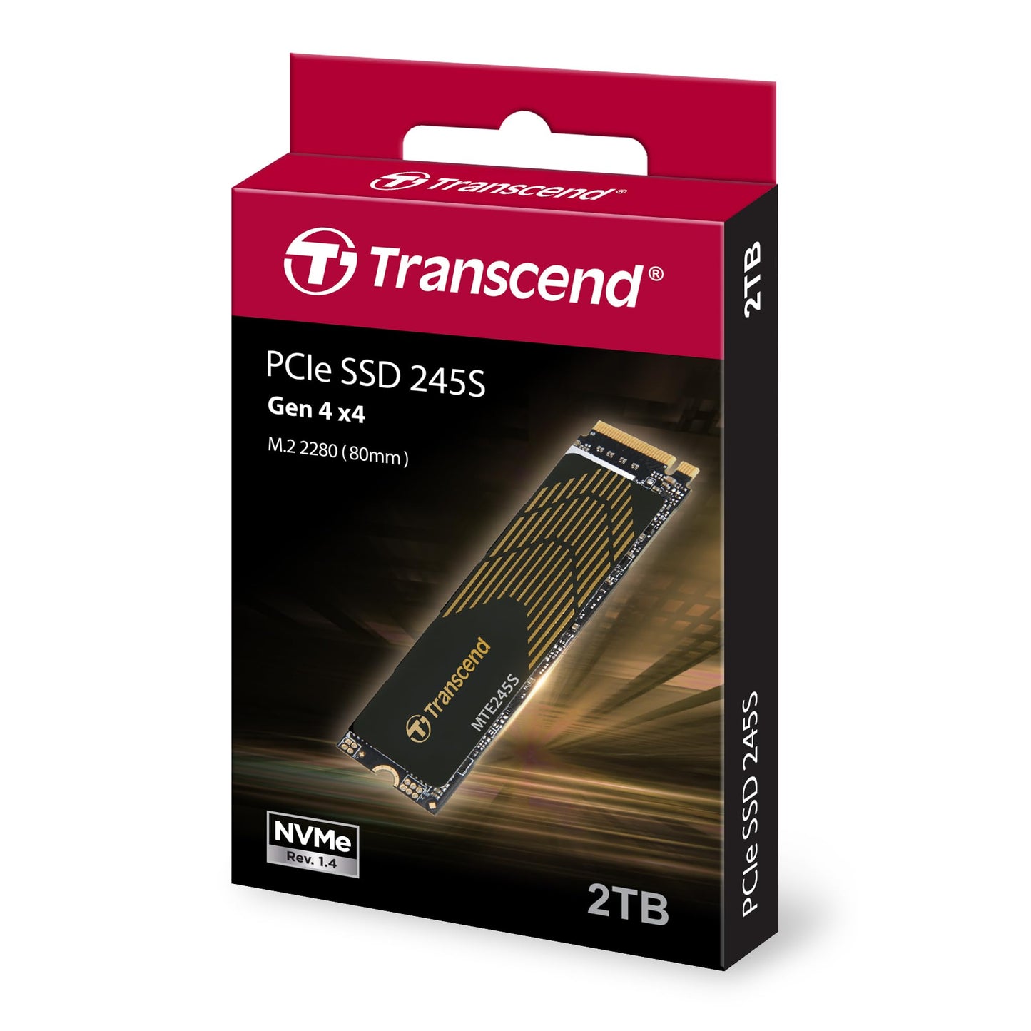 Transcend SSD 2TB M.2 MTE245S - PCIe Gen3 x4 NVMe, high-speed storage, M.2 2280 form factor.