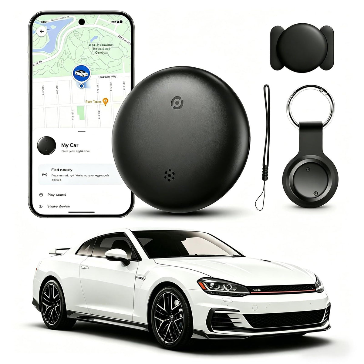 GPS izsekotājs automašīnai Android lietotnei, magnētiska atrašanās vietas ierīce, globāls pārklājums, IP67 ūdensizturīgs, bez ikmēneša maksas vai abonementa
