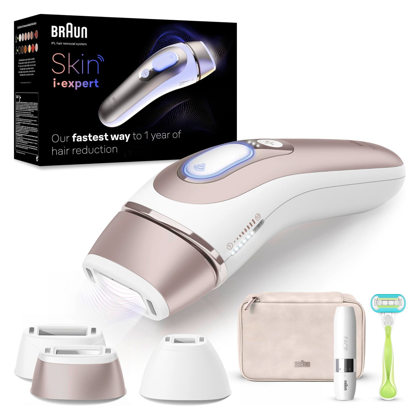 Braun Smart IPL 7 Skin i·expert - sieviešu matu noņemšanas ierīce ar 3 uzgaļiem, redzama matu noņemšana, izstrādāts Vācijā