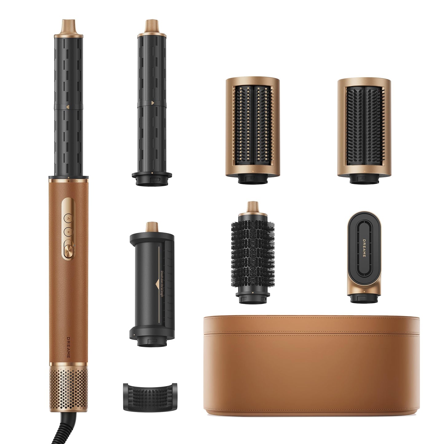 DREAME AirStyle Pro, 7-in-1 matu veidotājs, ātri žūstošs, 2 lokņu uzgaļi, apjoms matiem, izlīdzinoša suka, frizūras samazināšana, ādas komplekts, gaisa plūsmas stils