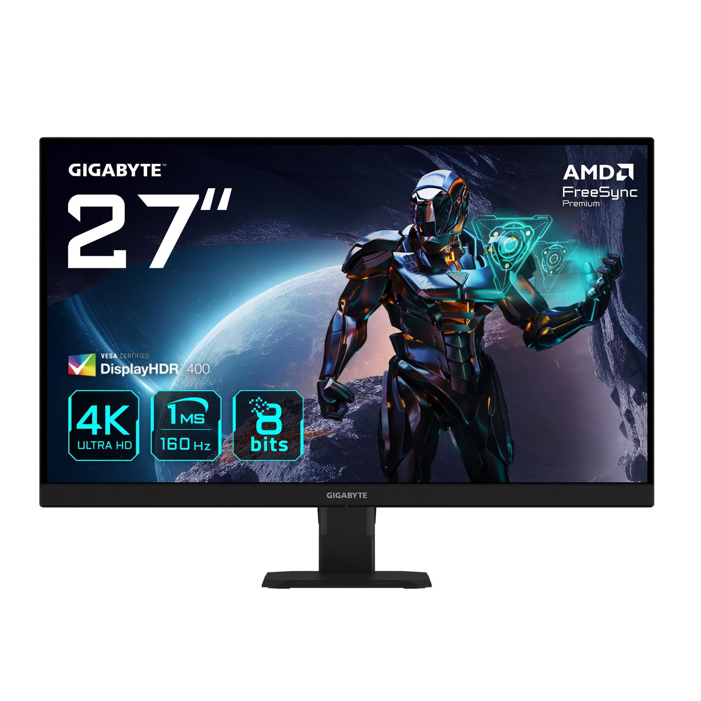 Gigabyte GS27U 27" UHD gaming monitor - 3840x2160, 160Hz, 1ms response, HDR400, HDMI 2.1, DisplayPort 1.4