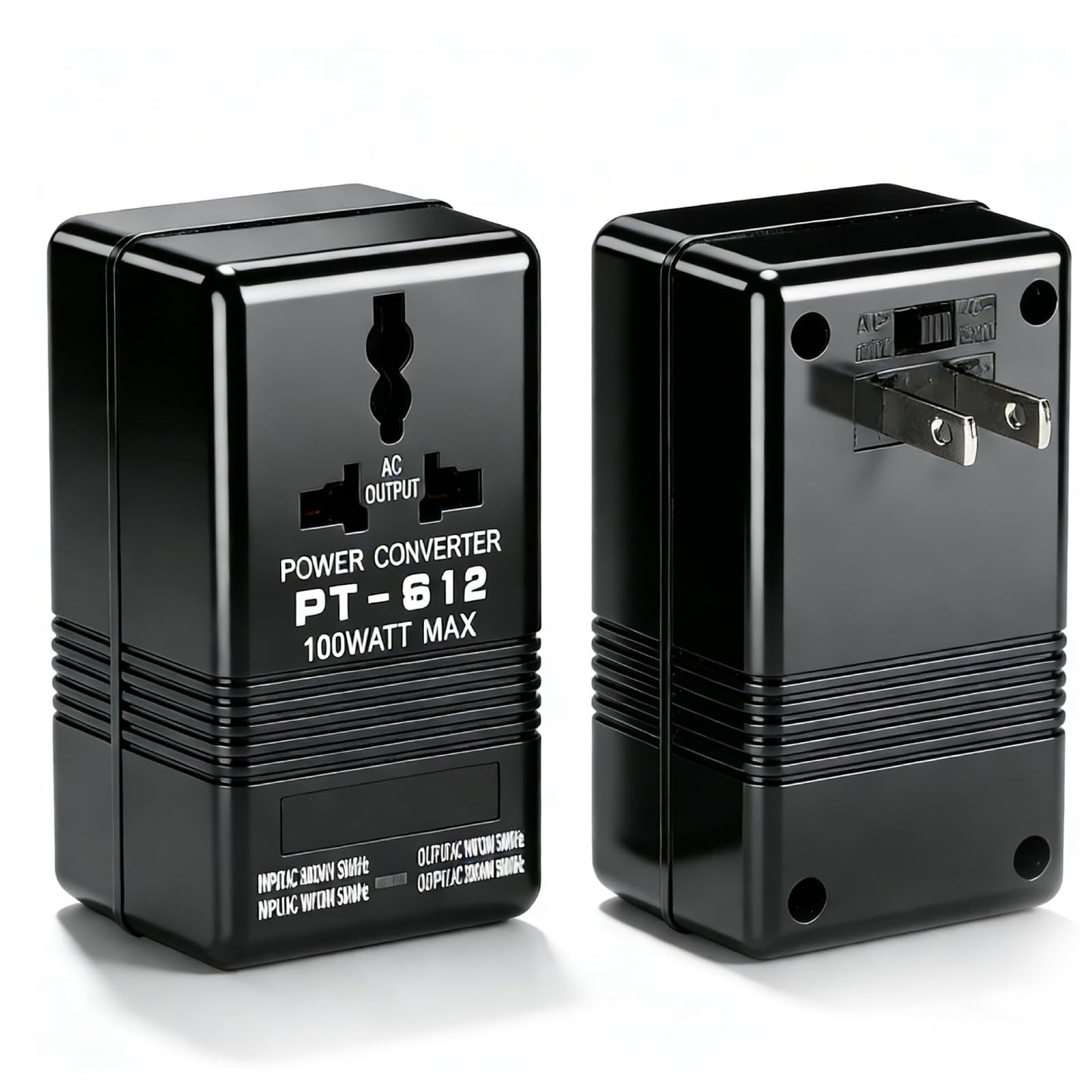 Nimomo sprieguma pārveidotājs ceļojumiem, 100W, 110V/120V uz 220V/240V