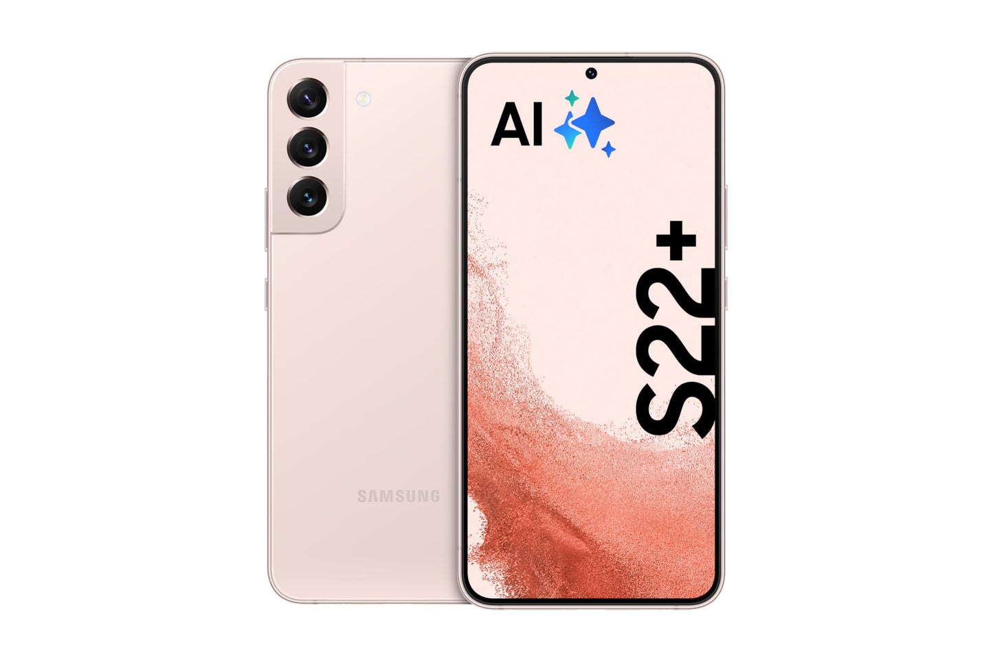 Samsung Galaxy S22+ - 6.6" Dynamic AMOLED, 4500 mAh battery, 128GB storage, 8GB RAM, rose gold, 36-month warranty.