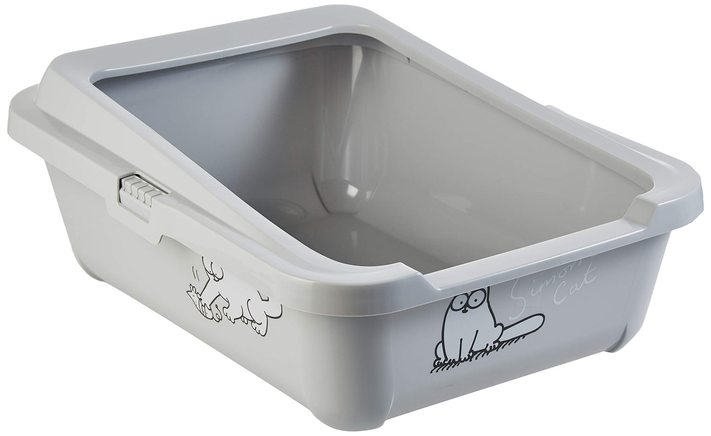 Kaķu tualete Simon's Cat ar apmali L: 43 cm B: 32 cm H: 16 cm pelēka
