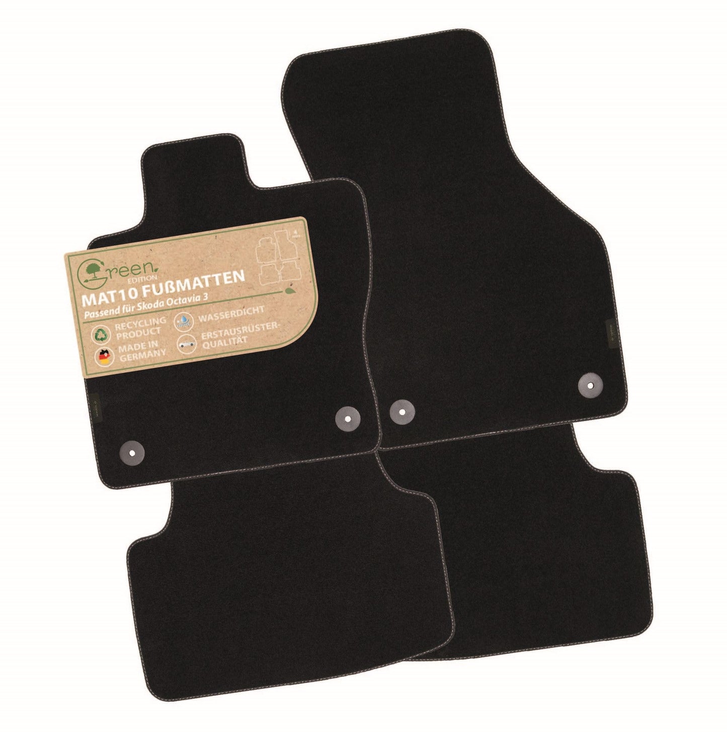 MAT10 – Auto paklāji, kas piemēroti VW T-Roc (gads no 11/2017, VW276, tips A1) no velūra | 4 daļu automašīnu paklāju komplekts | izturīga oriģinālo ražotāju kvalitāte, ražots Vācijā, melns