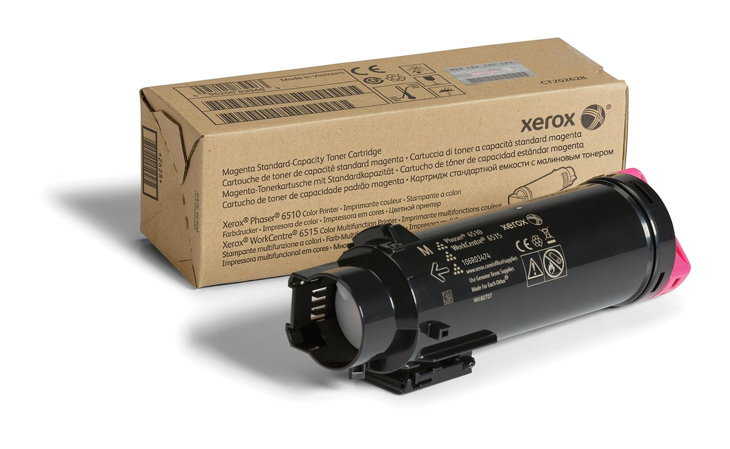 Xerox Phaser 6510 Magenta Toner Cartridge - Standard capacity, 1,000 pages, compatible with Workcentre 6515, 106R03474