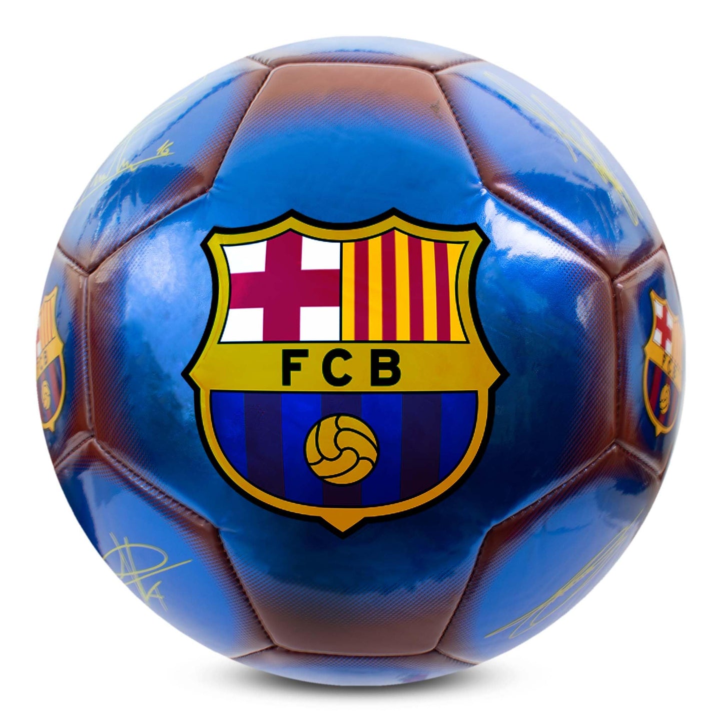 Futbola bumba Hy-Pro FC Barcelona Classic Signature, metallic, 5. izmērs, zila/sarkana