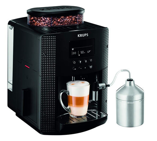 Krups Essential EA816031 - pilnībā automātisks kafijas automāts, 2 tasīšu funkcija, LCD displejs, viegla tīrīšana, melns.