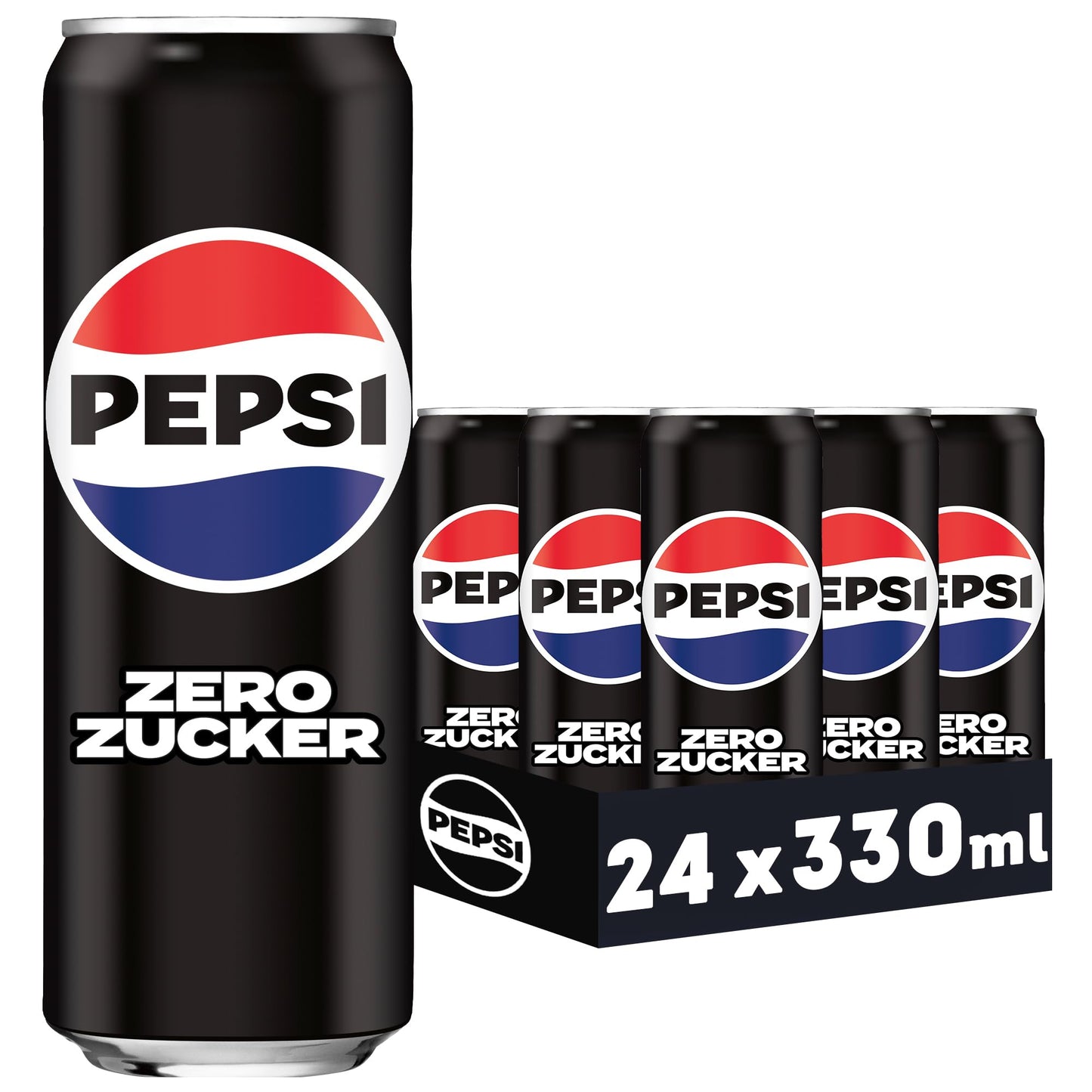 Pepsi Zero Zucker, bezcukura gāzētais dzēriens ar kofeīnu, 24 x 0,33 l skārdenes