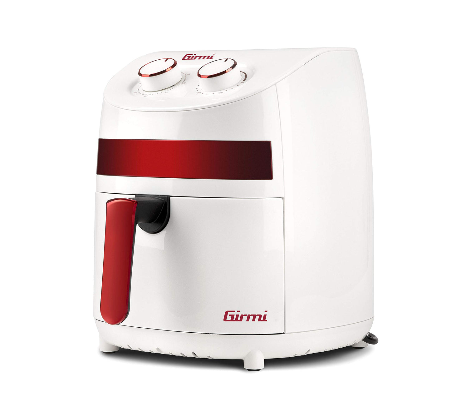 Girmi FG93 ecofrit Compact - 3.2L hot air fryer, 1000W, white/red, energy-efficient cooking, healthy frying option.