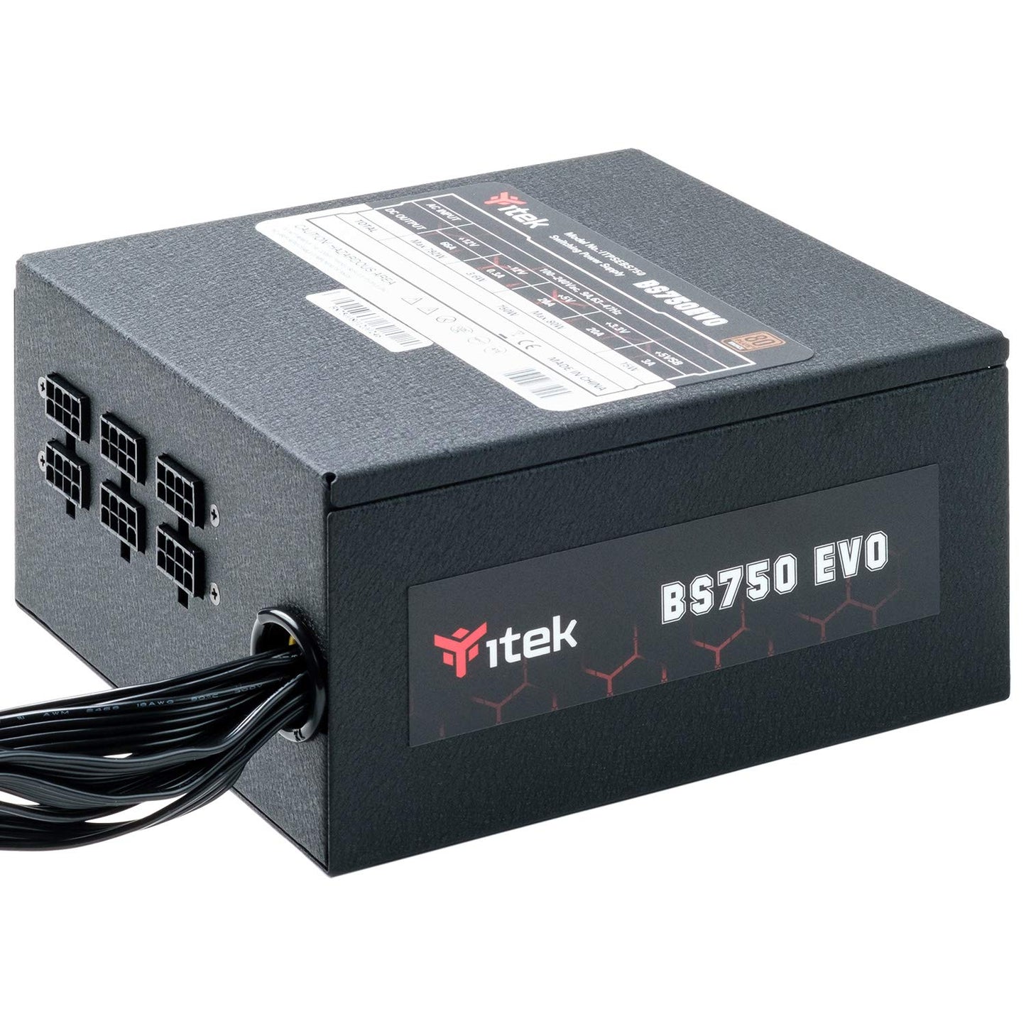 iTek ITPSEBS750 - 750W power supply, HDB hydraulic dynamic bearing, active PFC, 80 Plus Bronze, semi-modular Free Plug