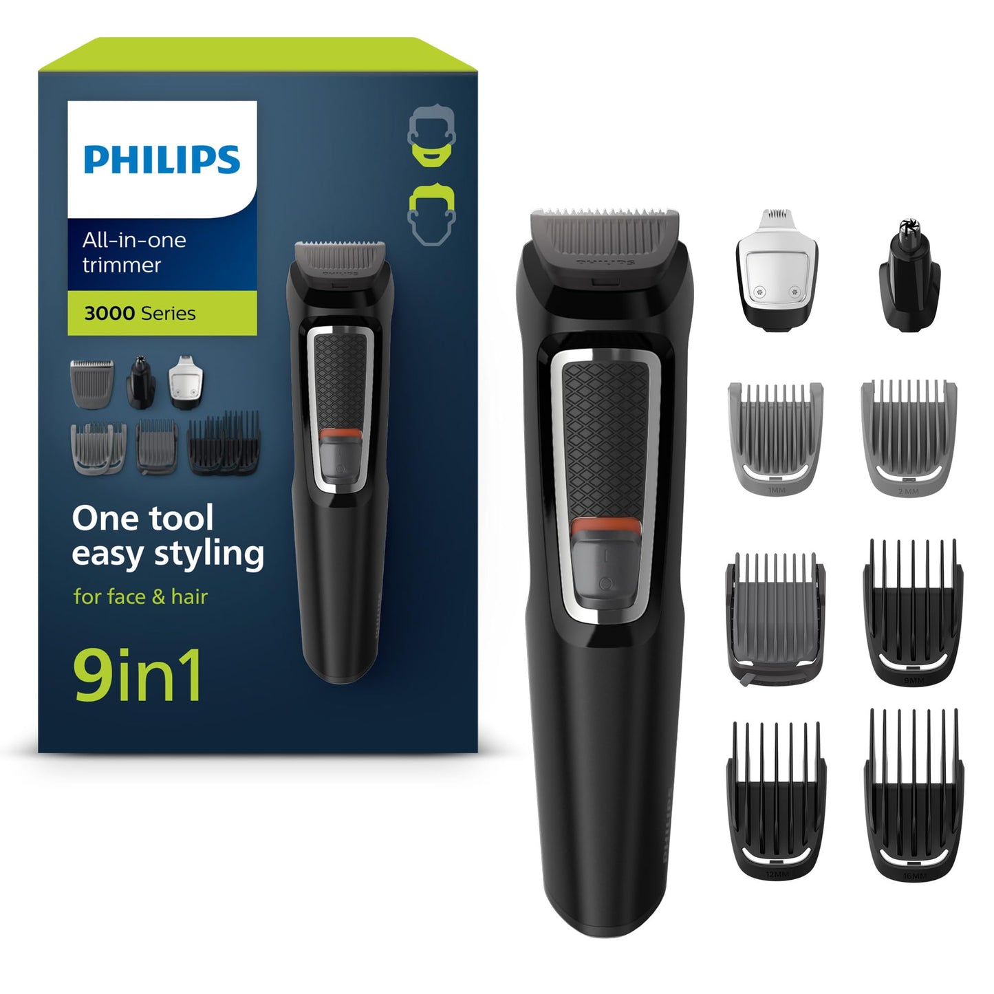 Philips Multigroom Series 3000 9-in-1, sejai un matiem (Modelis MG3740/15)
