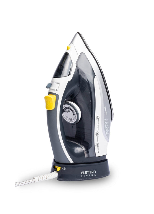 Elettro Living Lui - bezvadu gludeklis, 2400 W, nerūsējošā tērauda plāksne, pašattīrīšanās, pelēks, melns, dzeltens, balts