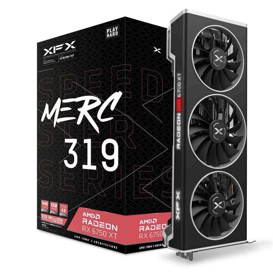 XFX Speedster MERC319 Radeon RX 6750XT - 12GB GDDR6, HDMI, 3xDP, AMD RDNA™ 2, high-performance gaming graphics card.