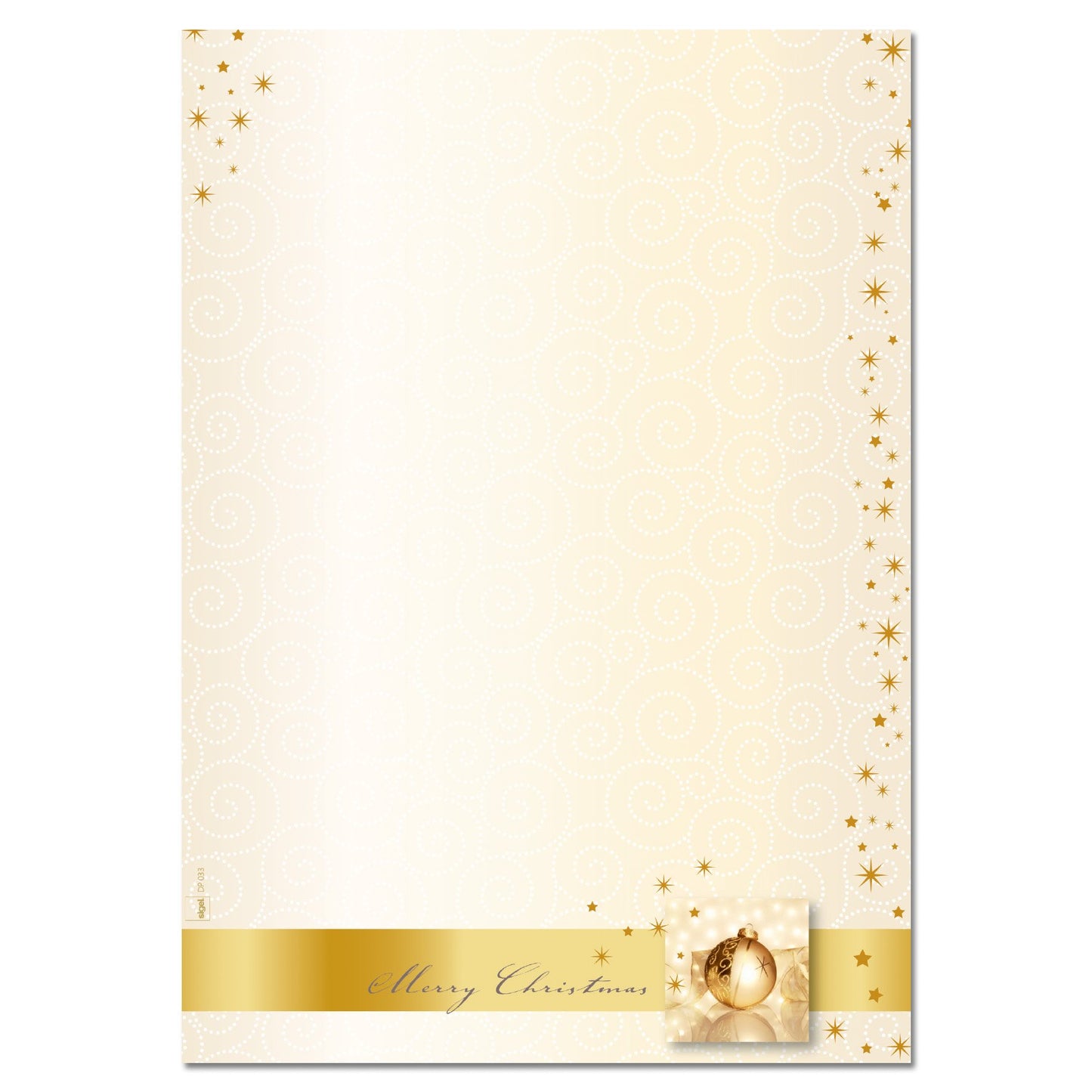 SIGEL DP033 Ziemassvētku rakstāmpapīrs - Zelta Laiki, DIN A4, 100 loksnes, Ziemassvētku motīvi, augstas kvalitātes papīrs