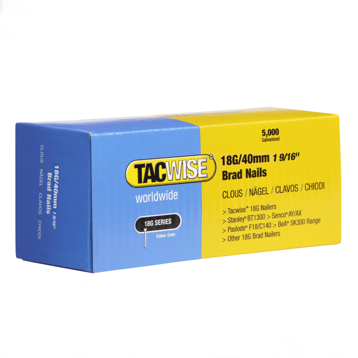 Naglas Tacwise 0400 18G / 40 mm, cinkotas, 5000 gab.