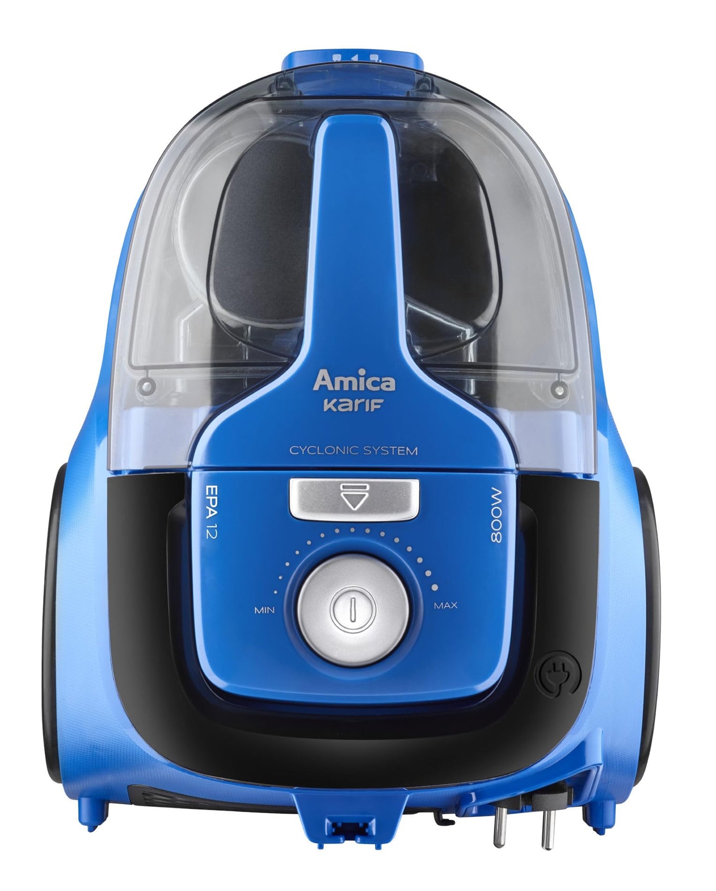 Amica putekļsūcējs VI2041 - 800 W, 1.5L, 79 dB, bez maisiņa, HEPA filtrs, melns un dzeltens.