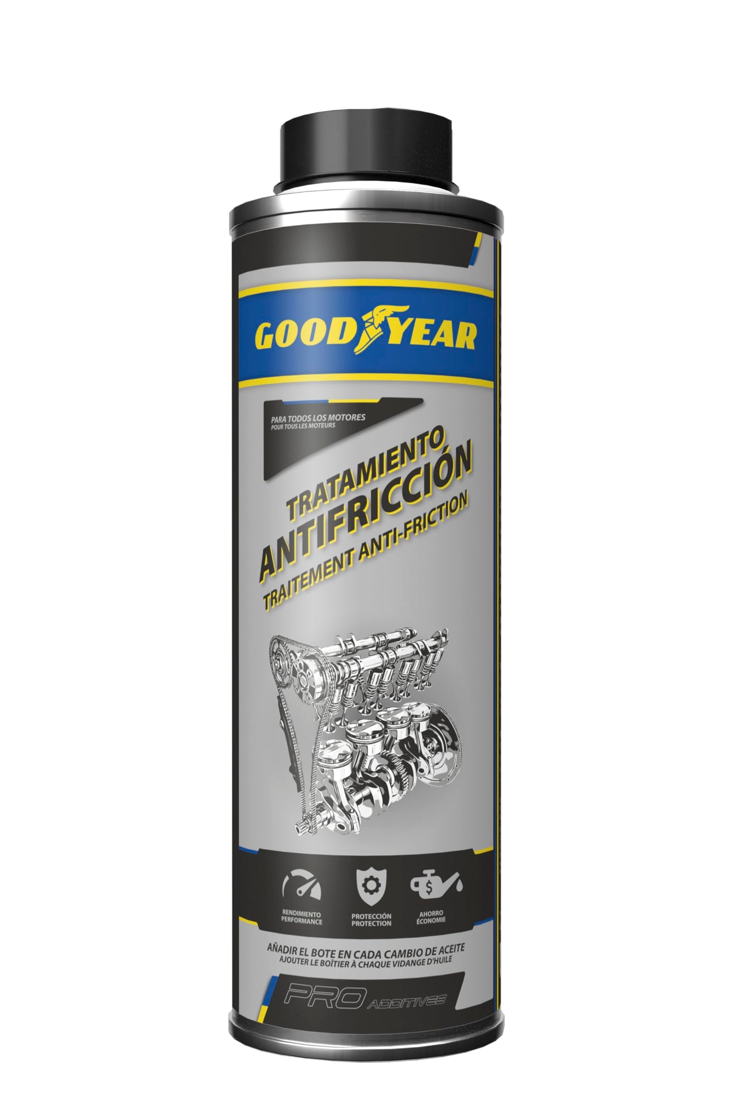 Goodyear pretberzes apstrāde motoru eļļai Oil·Tech Goodyear Pro piedevas. Motoru eļļas piedeva 250 ml, PRETBERZES APSTRĀDE