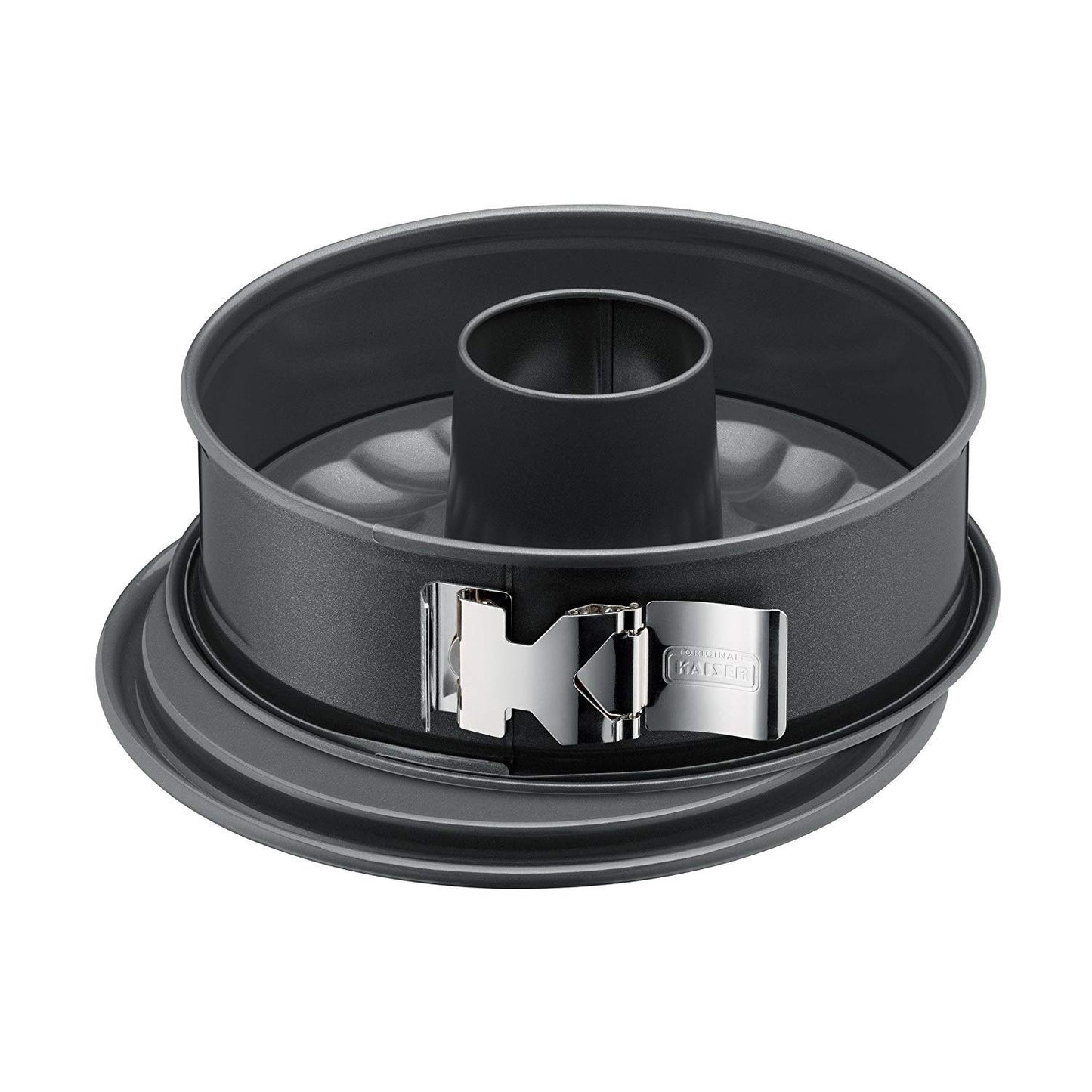 Apaļā kūku forma ORIGINAL KAISER Kaiser Springform La Forme Plus ar cauruļveida centru Ø 26 cm Made in Germany, nepiedegoša KAIRAMIC, griešanai izturīga, hermētiska, tērauds, caurspīdīga