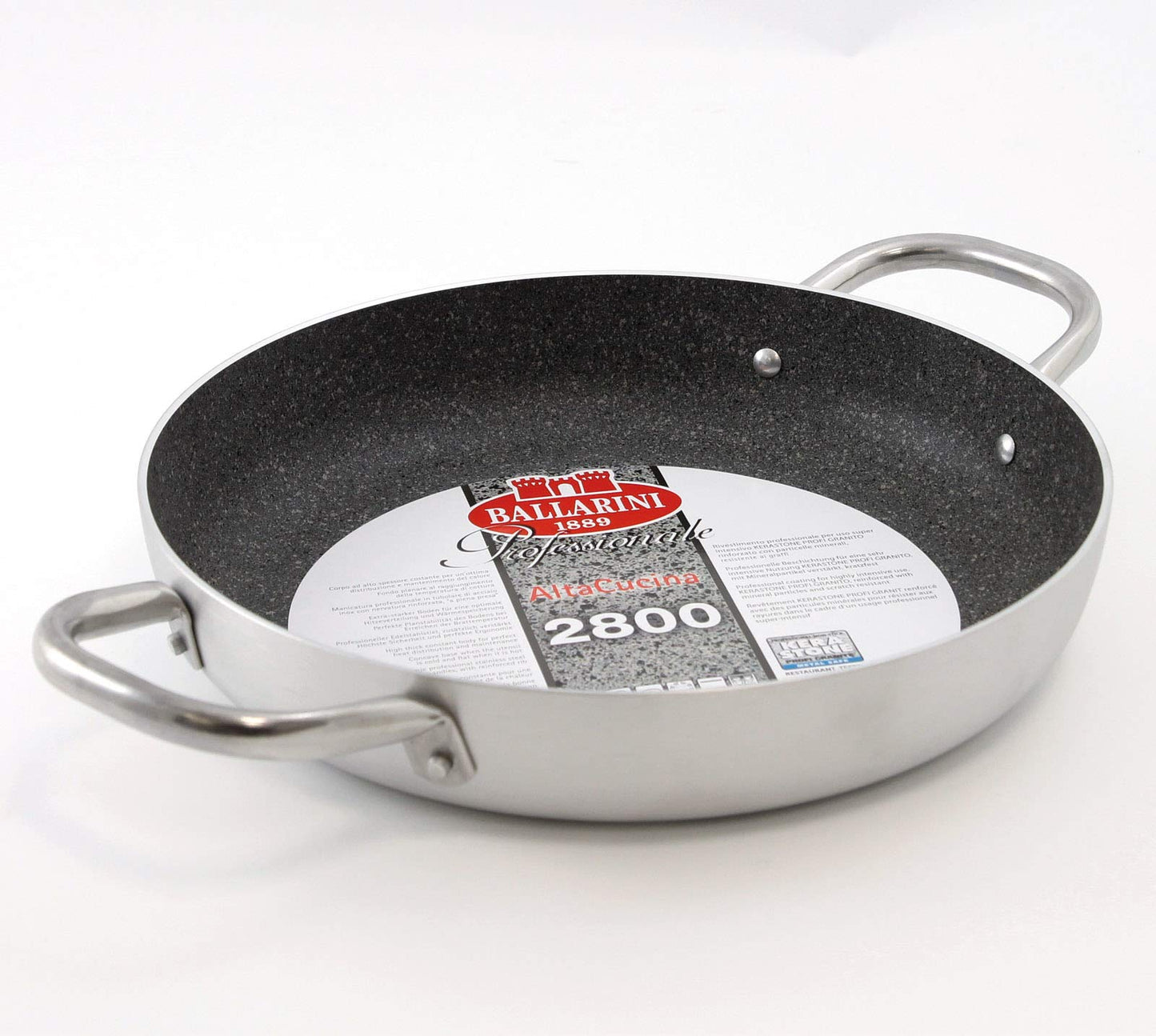 BALLARINI Professionale Granite 2808 - 40 cm aluminum frying pan in gray with non-stick granite coating