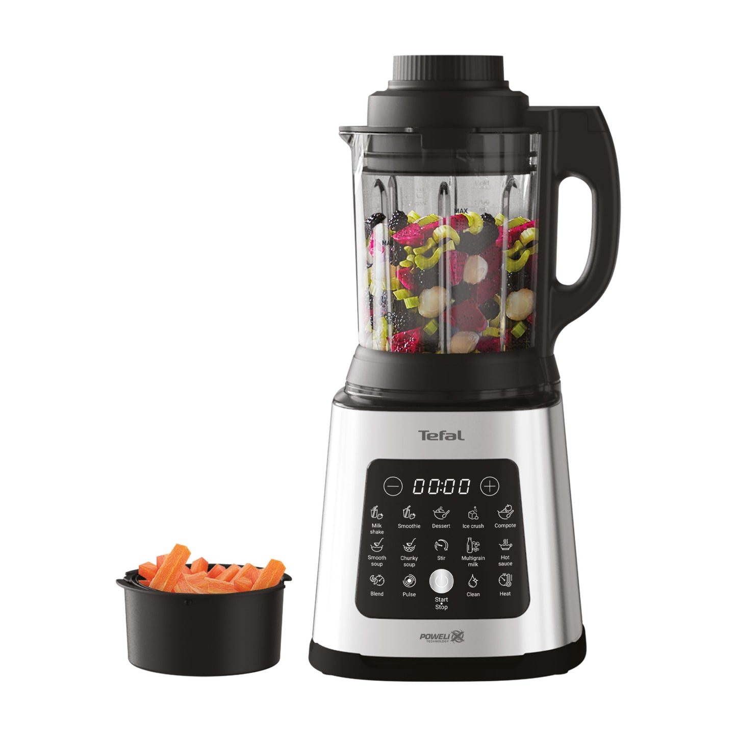 Tefal PerfectMix Blender - 10 automātiskās programmas, karstās un aukstās receptes, noņemami asmeņi, sudraba/melns.