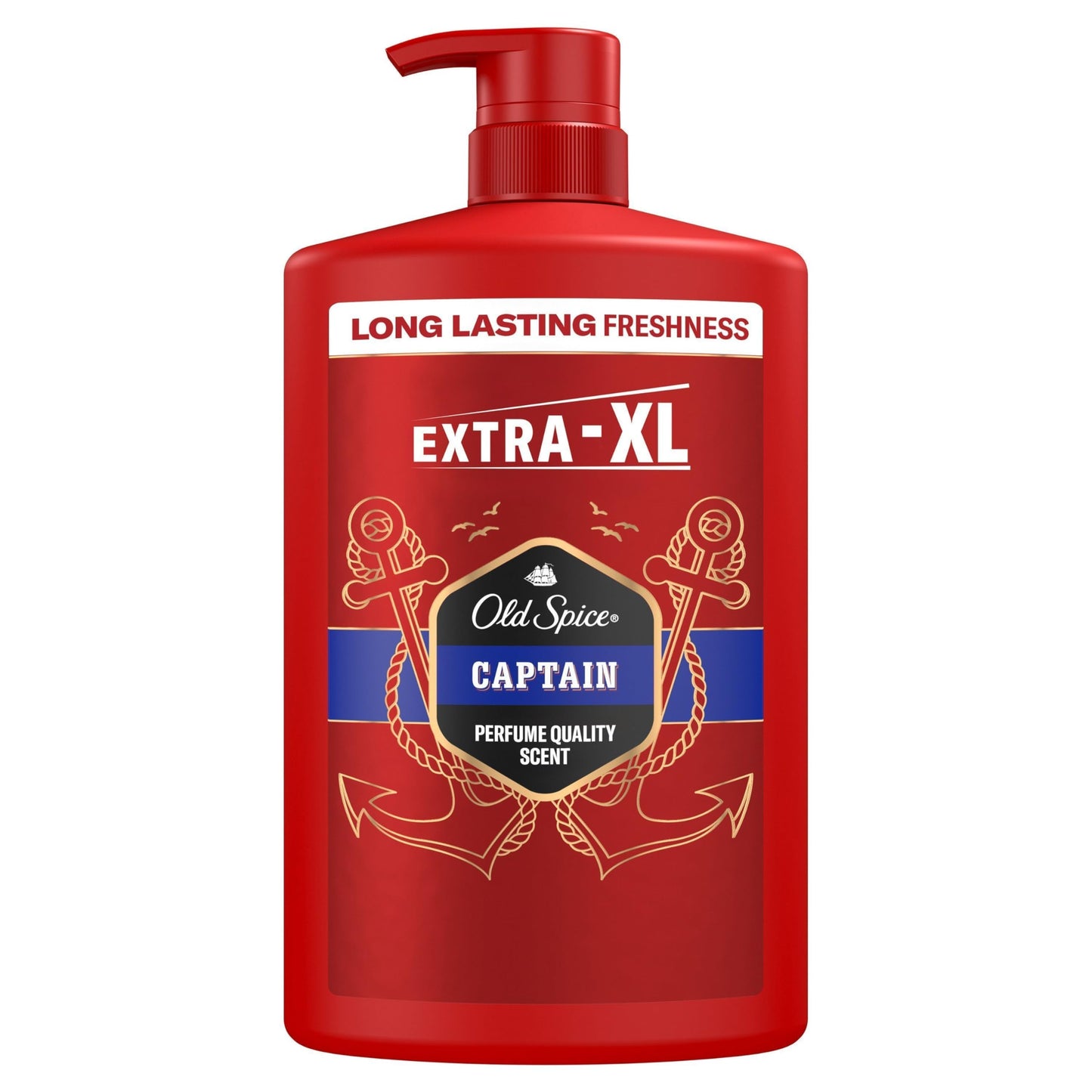 Dušas želeja un šampūns vīriešiem Old Spice Captain 3-in-1, 1L, ilgstoša svaiga aromāta smarža, dziļi attīrošs ķermenim, matiem un sejai