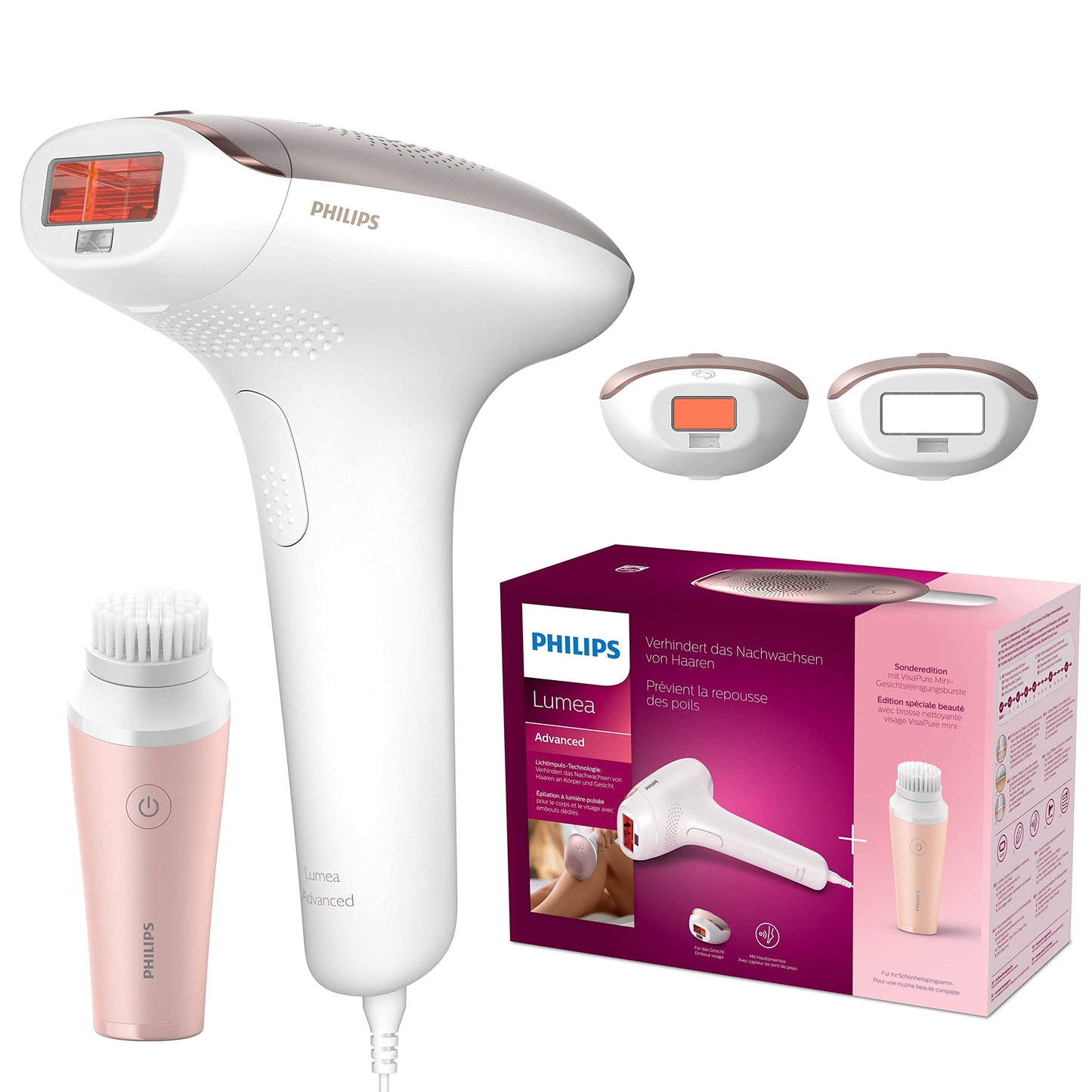 Philips Lumea Advanced IPL BRI922/00 - Matu noņemšanas ierīce ar 2 uzgaļiem, iekļauj VisaPure Mini sejas tīrīšanas birsti