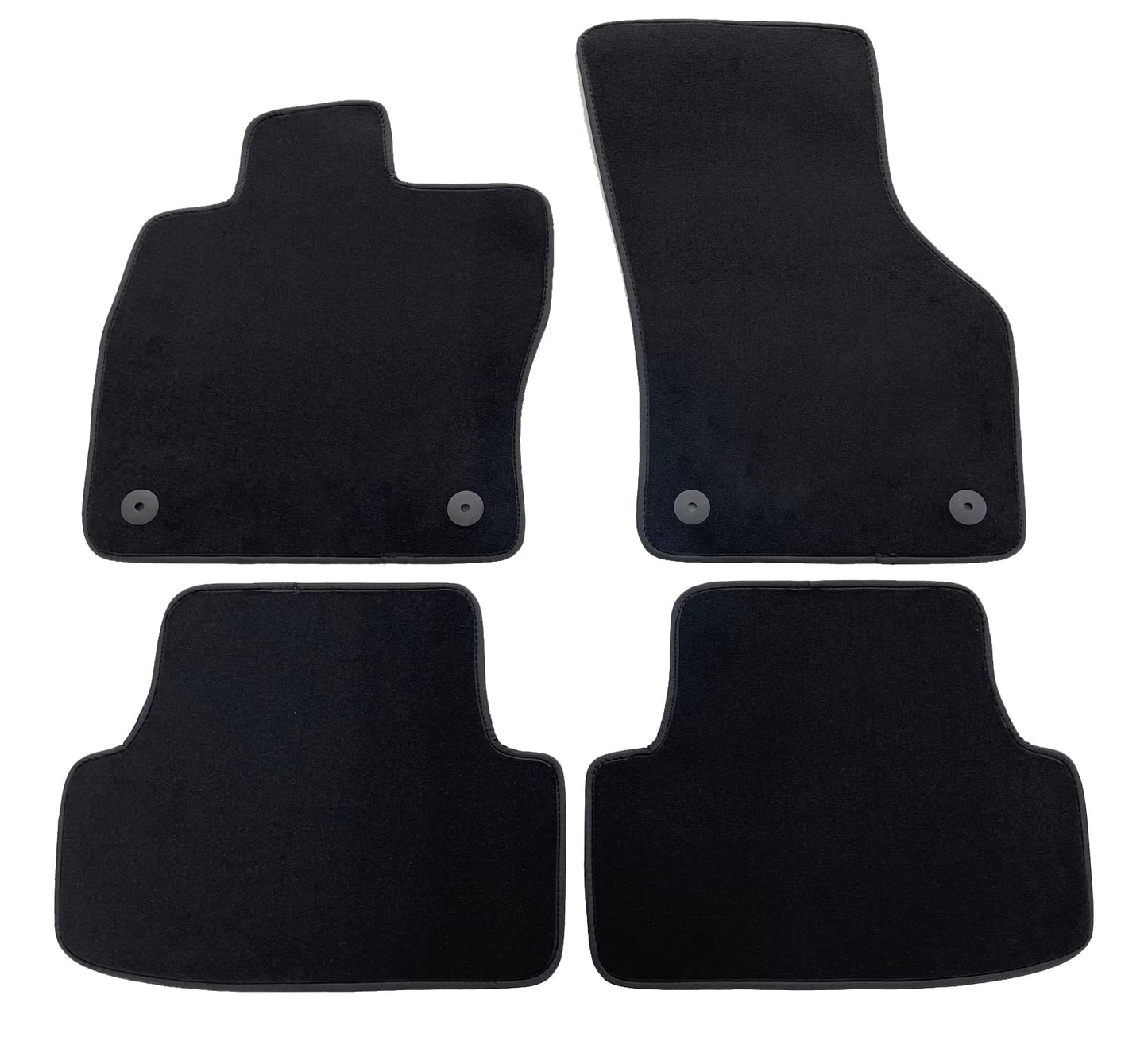 Paklājiņi VW Golf 7 VII 2012-2019 / Golf 8 2019 - precīzi izgatavoti no augstas kvalitātes samta, melni