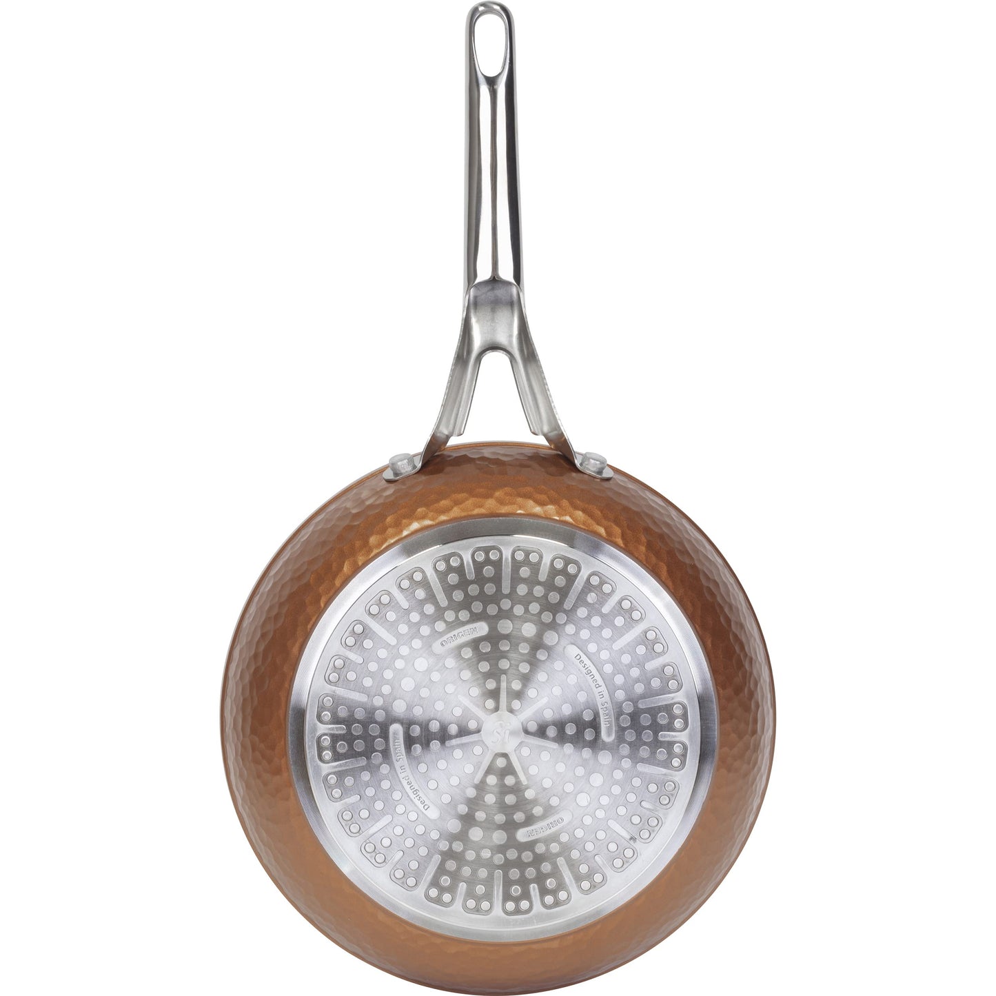 San Ignacio Origin - 20 cm panna, kaltēta alumīnija, Whitford iekšpuse, vara krāsas ārējā virsma, indukcijas punkts, nerūsējošā tērauda rokturis.