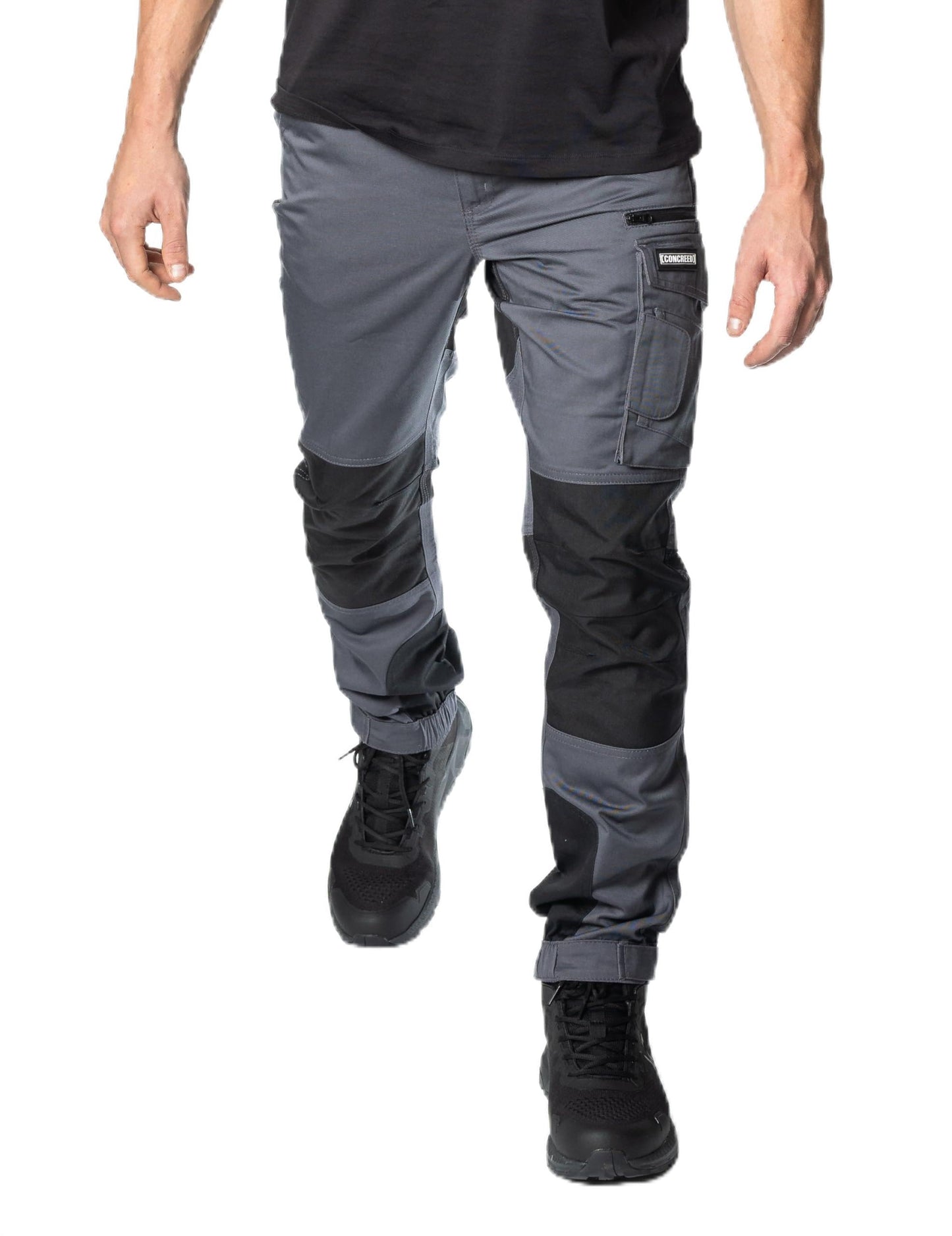 Darba bikses vīriešiem WorkRacer Slim-Fit, izturīgas kravas bikses ar elastīgiem ielaidumiem un CORDURA®, piemērotas āra darbiem, amatniecībai un dārzam, DE/NL, Alphanum., XL, Regular, pelēkas