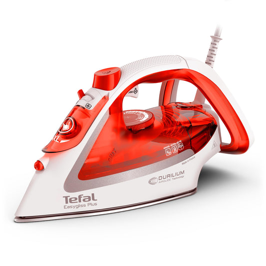 Tefal FV5738 Easygliss Plus - 2800 W, 45 g/min steam control, 230 g/min steam boost, 3 steam zones, vertical steam, orange/white/silver