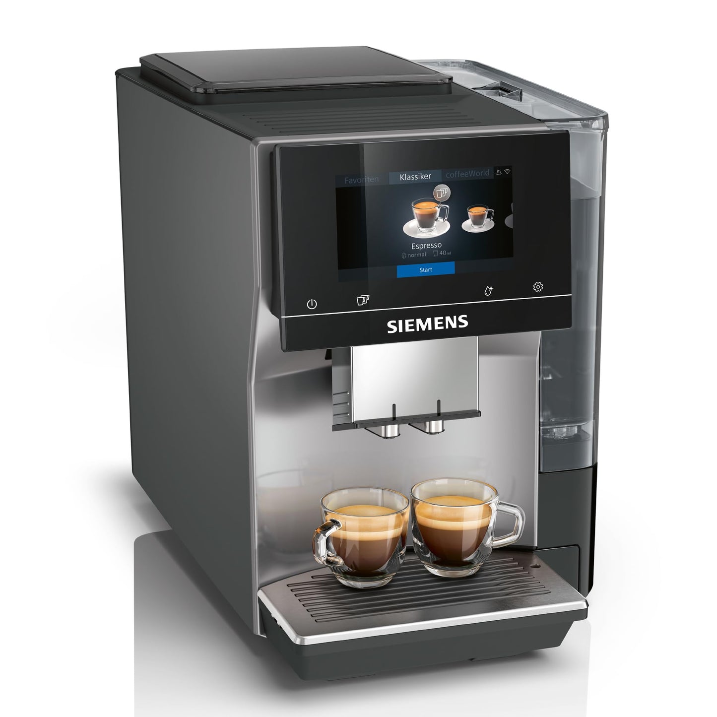 Siemens EQ700 classic TP715D01 - lietotnes vadība, aukstā brūvēšana, pilna pieskāriena displejs, 10 kafijas favorītiem.
