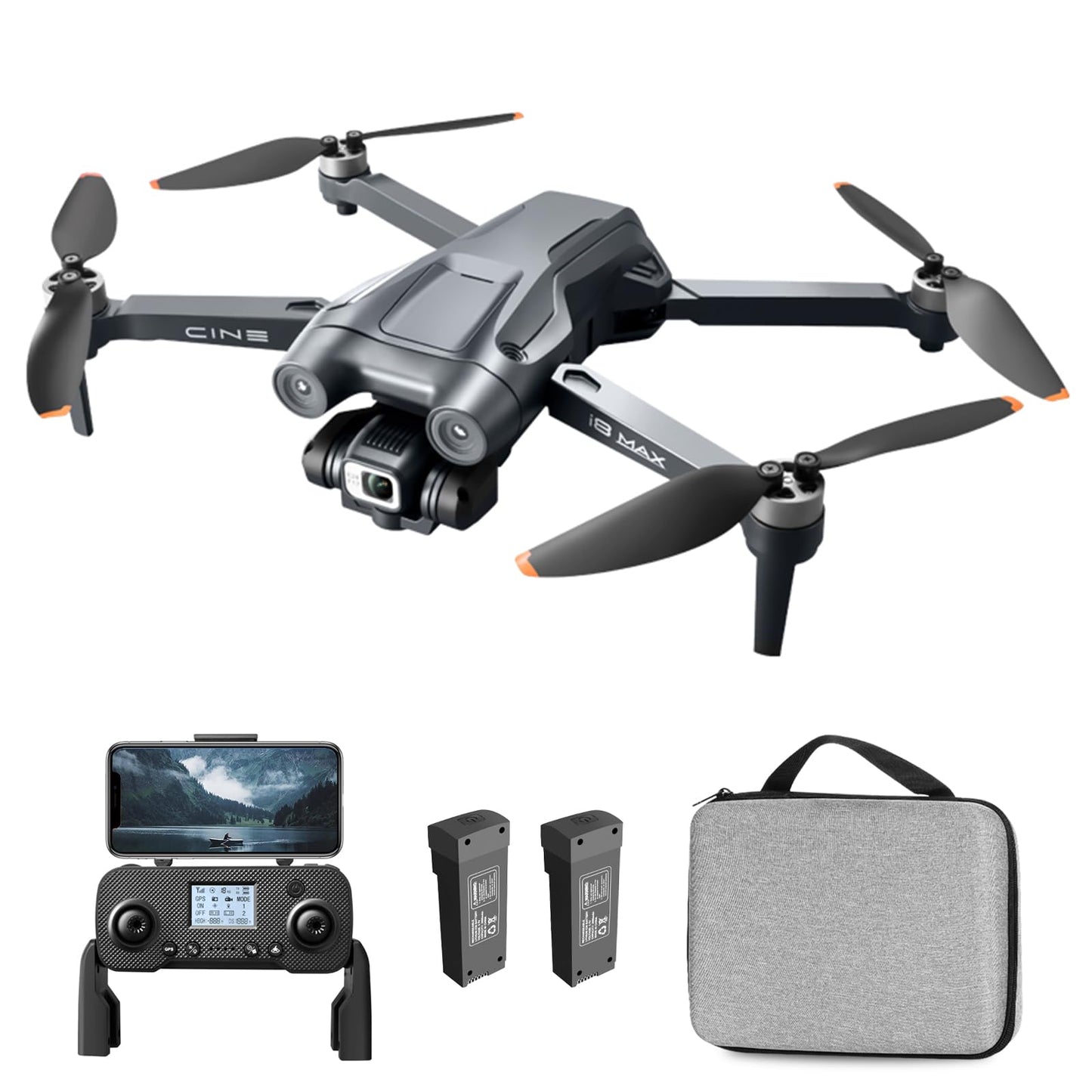 FIMI X8SE 2022 V2 drons ar 4K HD kameru, 10 km kontroles attālums, bezsuku 3 ass gimbals, 35 minūšu lidojuma laiks, 8. līmeņa vēja pretestība, profesionāls RC kvadracikls, 2 akumulatori + MP