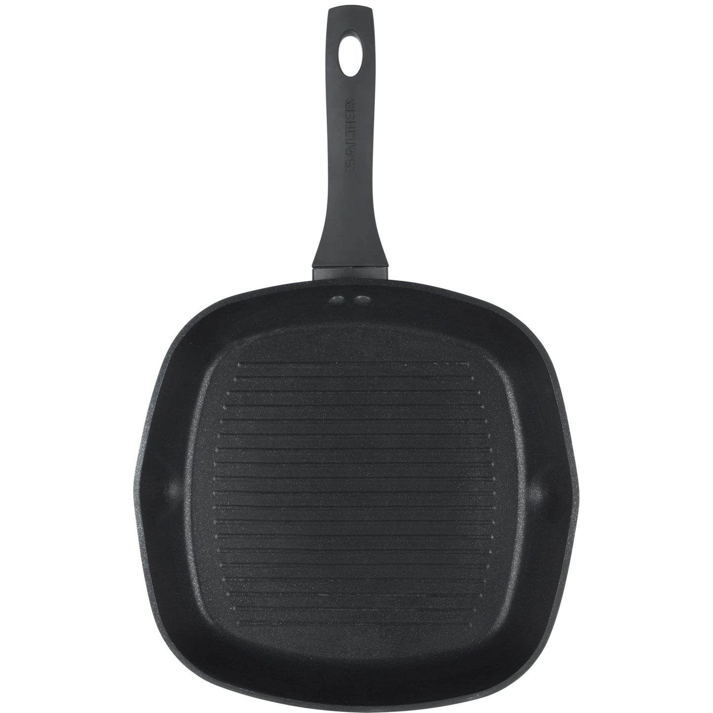 Salter BW08778 Geo Hex grila panna - kalts alumīnijs, 5x izturīgāks pretpiedeguma, sešstūra, 28 cm, melna, trauku mazgājamai mašīnai.