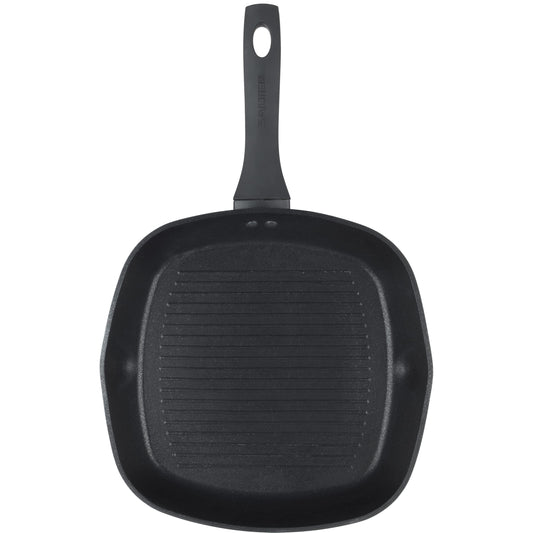 Salter BW08778 Geo Hex grila panna - kalts alumīnijs, 5x izturīgāks pretpiedeguma, sešstūra, 28 cm, melna, trauku mazgājamai mašīnai.